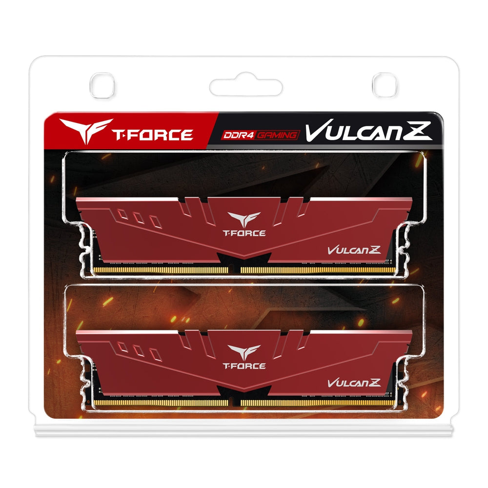 Team T-Force Vulcan Z 16GB (2x8GB) DRAM DDR4 3200MHz DIMM Red heatspreader