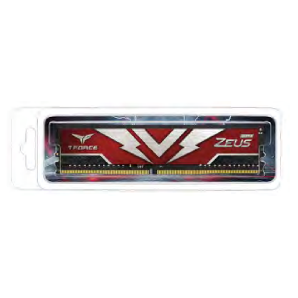 Team T-FORCE Zeus Series 16GB(1x16GB) DIMM DDR4 3200MHz 1.20V Red Heat spreader