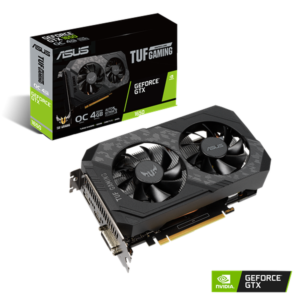 Asus NVIDIA TUF-GTX1650-O4GD6-GAMING 2 Fans 2 Display ports 2 HDMI 1680 boost clock 2.3 slot