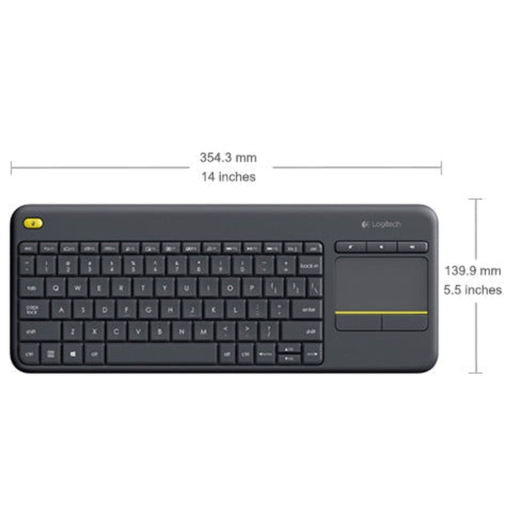 Logitech Wireless Touch Keyboard K400 Plus - Black replaces K400r Black