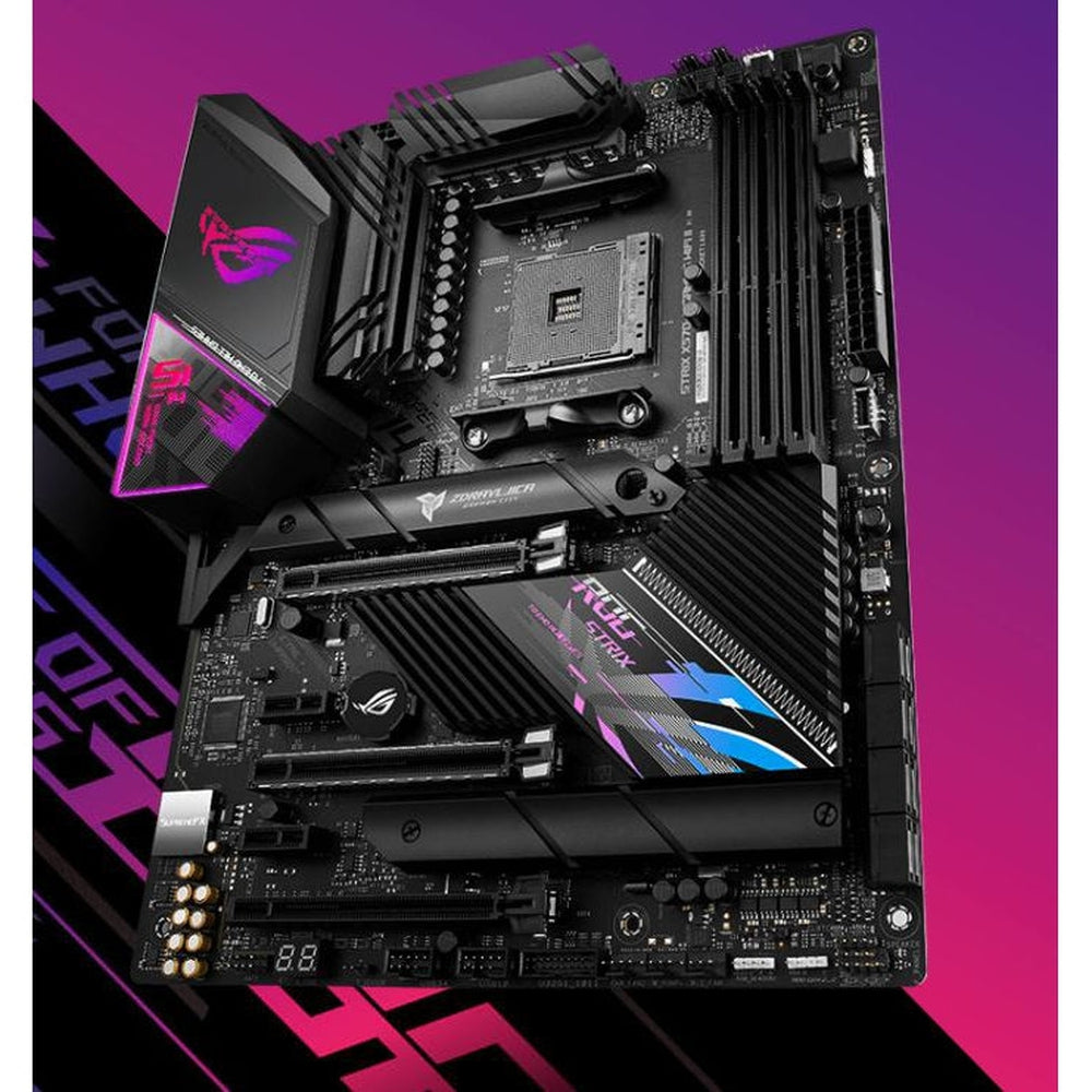 AMD ASUS X570 ATX gaming motherboard with PCIe 12+4 power stages and  WiFi 6E Realtek Gb Ethernet Two-Way AI Noise Cancelation