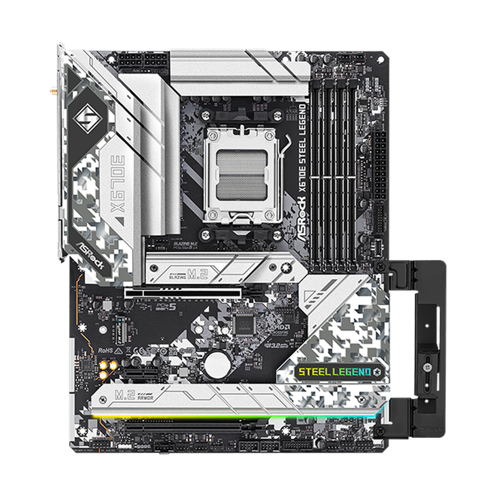 ASRock Supports Ryzen 7000 series (AM5)DDR5 1 PCIe 5.0 x16HDMI DisplayPortNahimic Audio1 Blazing M.2 (PCIe Gen5 x4)USB 3.2 Gen2x2 Type-CDragon 2.5Gbp