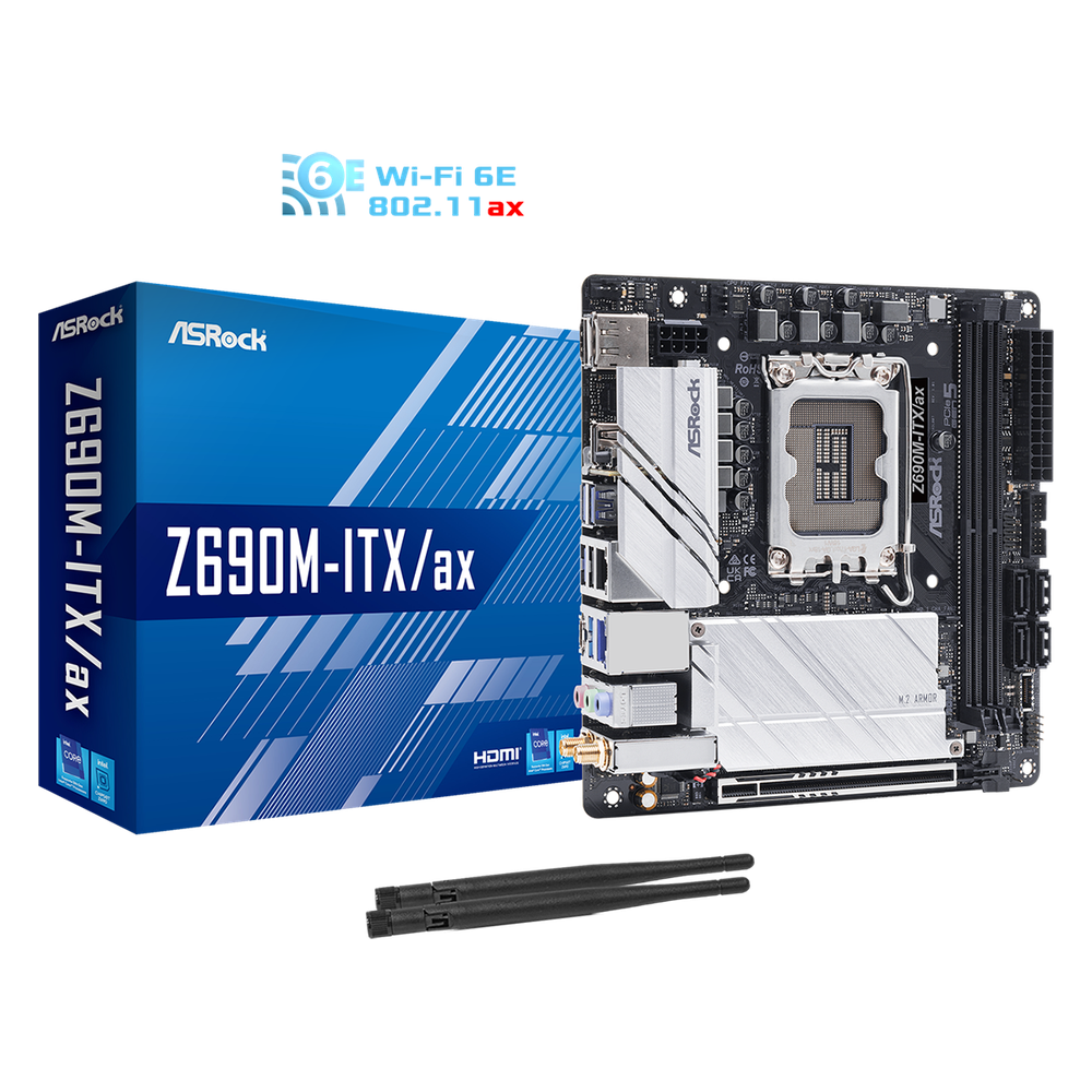 Chipset Z690 Form Factor "Mini-ITX  6.7*6.7" PCB Layer 8 2 DIMMs DDR4 PCIe x16 1 (5.0x16) HDMI/DP SATA3 4
