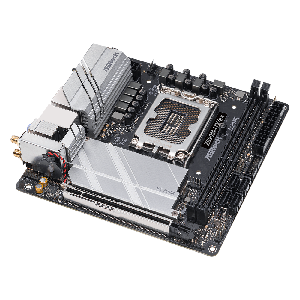 Chipset Z690 Form Factor "Mini-ITX  6.7*6.7" PCB Layer 8 2 DIMMs DDR4 PCIe x16 1 (5.0x16) HDMI/DP SATA3 4