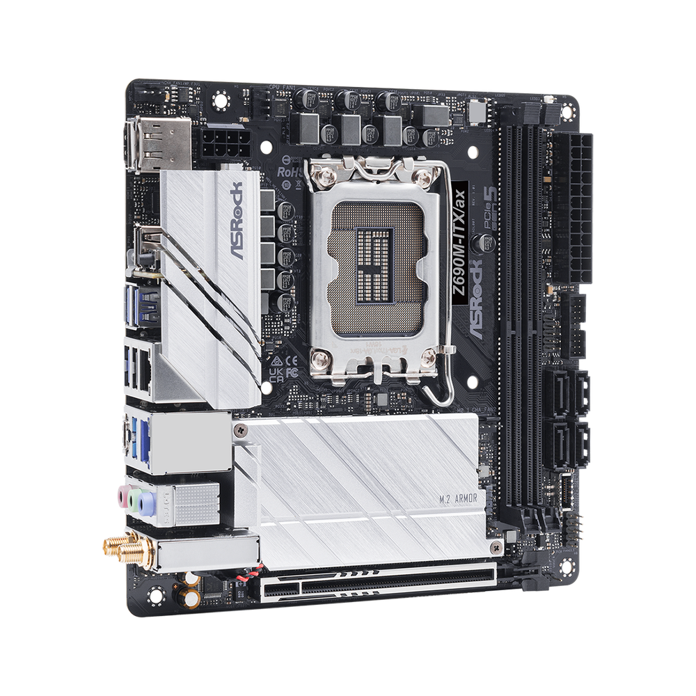 Chipset Z690 Form Factor "Mini-ITX  6.7*6.7" PCB Layer 8 2 DIMMs DDR4 PCIe x16 1 (5.0x16) HDMI/DP SATA3 4