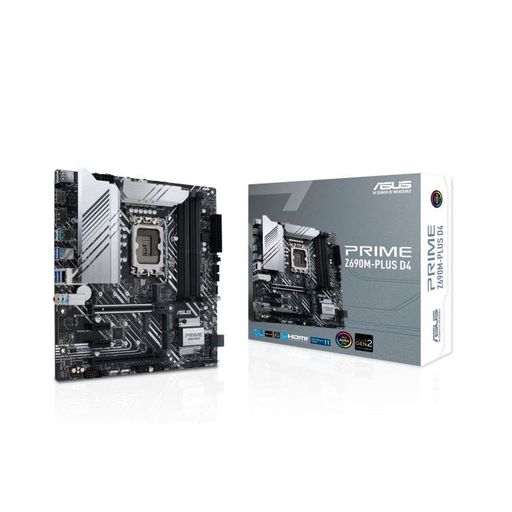 ASUS Intel Z690 (LGA 1700) mATX motherboard with PCIe 5.0 three M.2 slots 10+1 DrMOS DDR4 HDMI DisplayPort Intel 1 Gb Ethernet USB 3.2